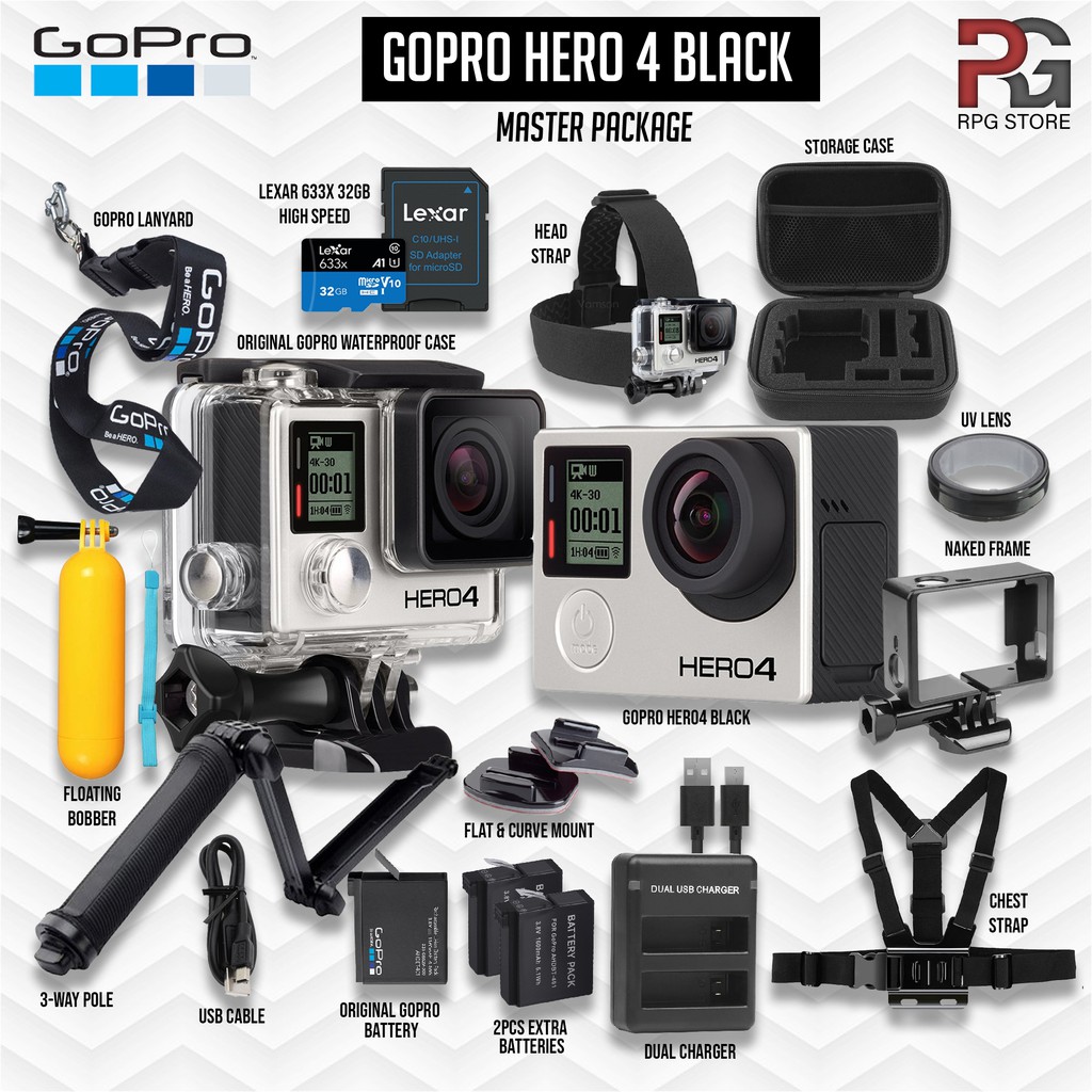 Special Offer Gopro Hero 4 Hero4 Black Package Waterproof 4k Action Camera Shopee Malaysia