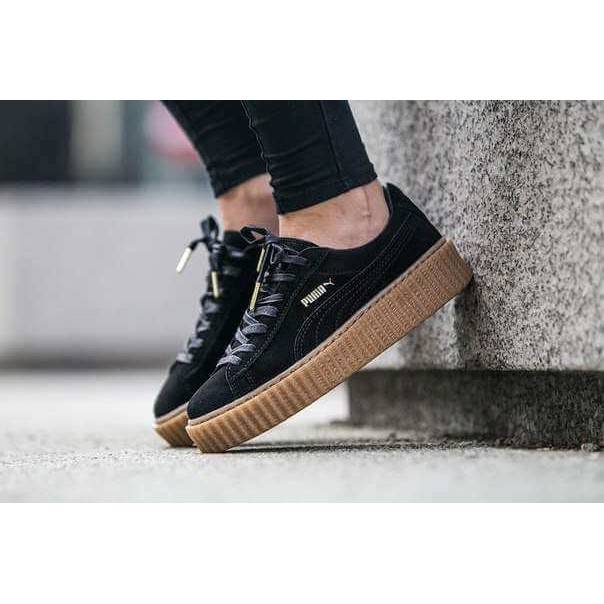 puma suede platform black gum