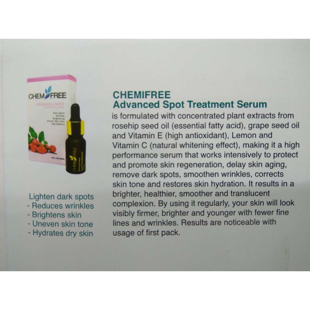 Buy Chemifree Advanced Spot Treatment Serum 10ml Seetracker Malaysia