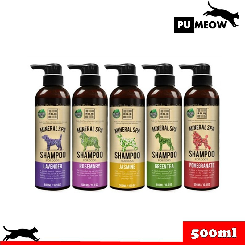 Reliq Mineral Spa Dog Shampoo 500ml (Green Tea, Lavender, Pomegranate