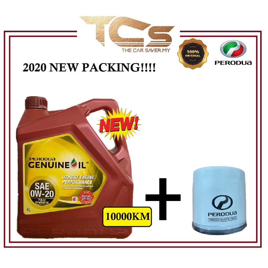 Perodua Fully Synthetic 0W20 Engine Oil 4L 2020 New Packing with Oil
