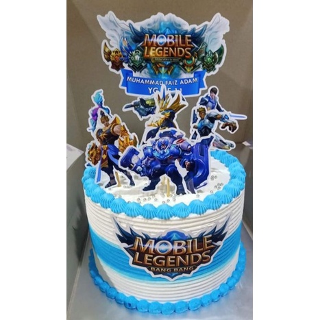 Cake Topper Mobile Legends Custom/hiasan kek secret recipe@mamasab/brownies/pizza/donut/pulut kuning