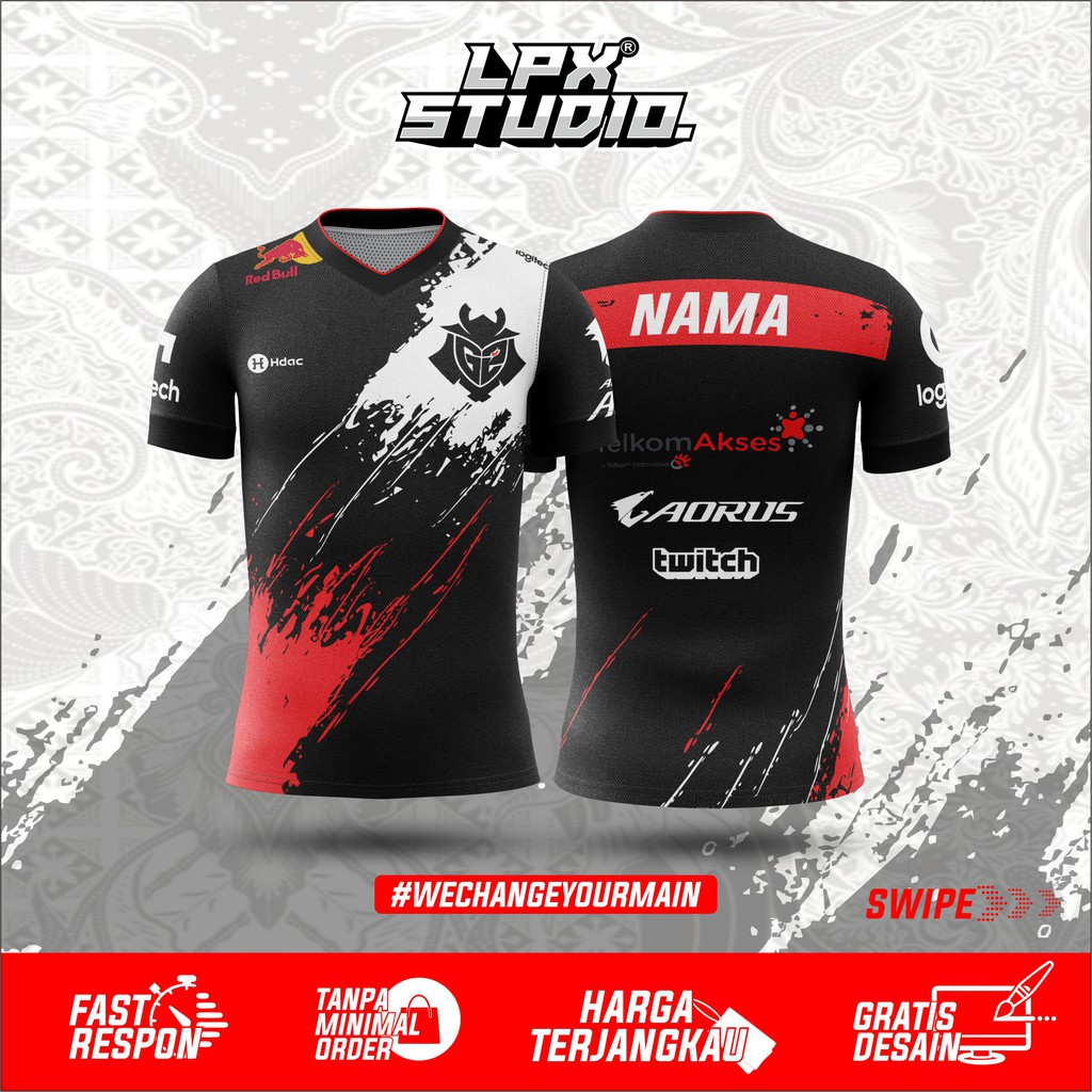 Jersey Clothes FREE FIRE GAMING T-Shirt (Can COD) esports custom Can Use  The Own Name | Shopee Malaysia