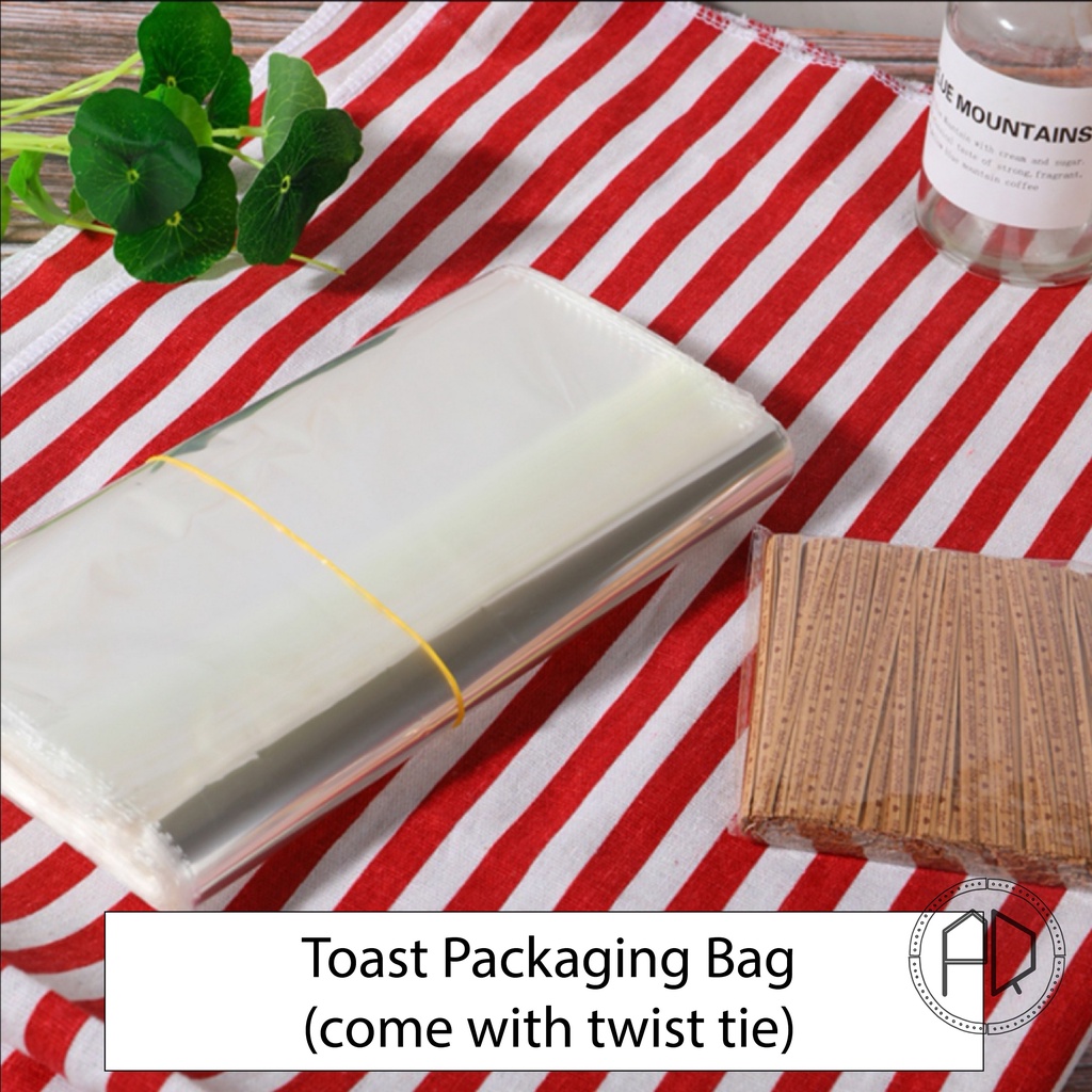 Sandwich Egg Drop Toast Bread Transparent Packaging Bag | 厚蛋三明治吐司面包食物一次性包装透明袋子