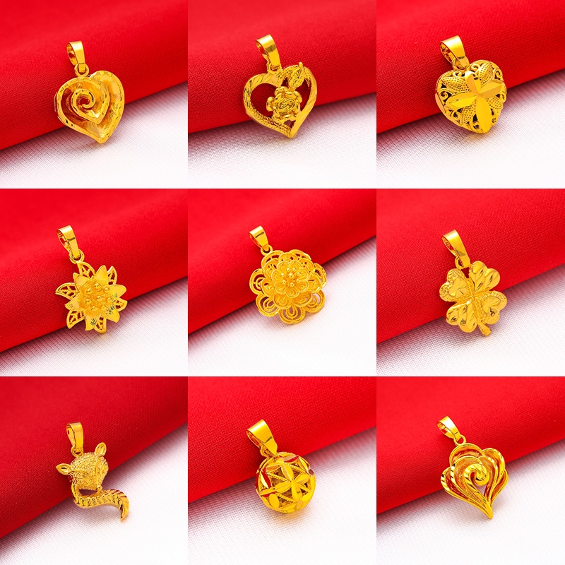 Emas Korea 24K Plated Gold Pendant Loket Pendant Necklaces Rantai Tangan LOKET EMAS RANTAI LEHER SALUT EMAS