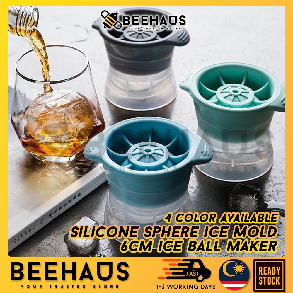 BEEHAUS Silicone Ice Ball Mold Ice Ball Maker Silicone Spherical Ice Cube Mould Round Ice Box Quick Freezer Bola Ais