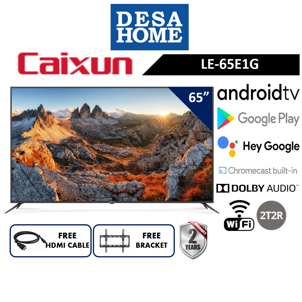 Caixun Series E LE-65E1G 4K Android Smart TV (65") [Free HDMI Cable & Bracket] LE65E1G