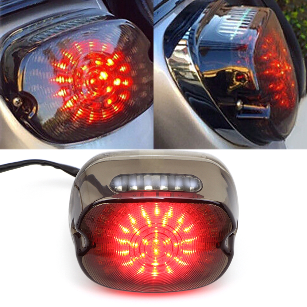 Smoke Lens Brake Turn Signal LED Tail Light Motorcycle for Dyna Softail Electra