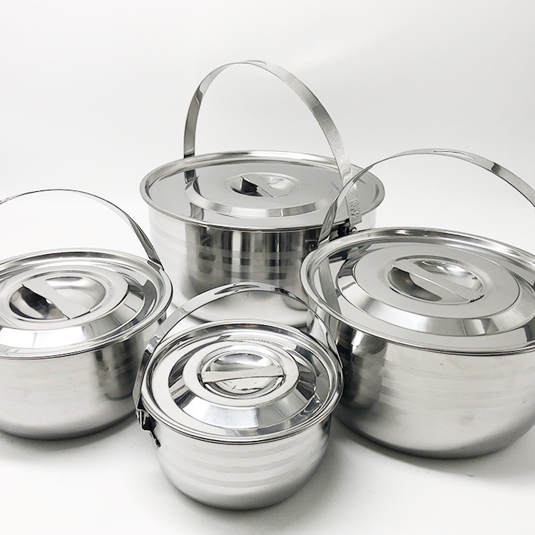 Compound bottom stainless steel cooking pot (4 Unit in a set 15cm 18cm 21cm 24cm)