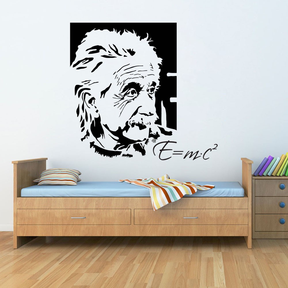 Albert Einstein Wall Art Science Art Math Wall Stickers Room Decoration Physics Decals Bedroom Vinyl Wallpaper Removable G995 Shopee Malaysia