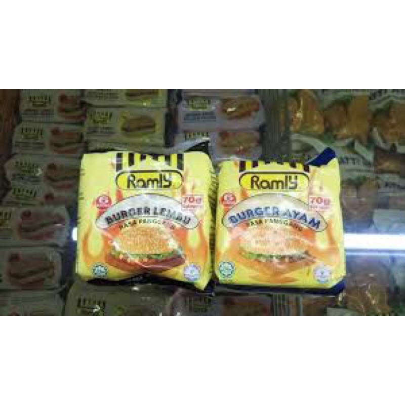 Burger Ramly Rasa Panggang Ayam / Lembu 420gram Pos guna Ais Kering