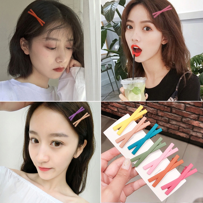 Fashion Color Hair Clip Girl Cute Korean Candy Color Bangs Hair ...
