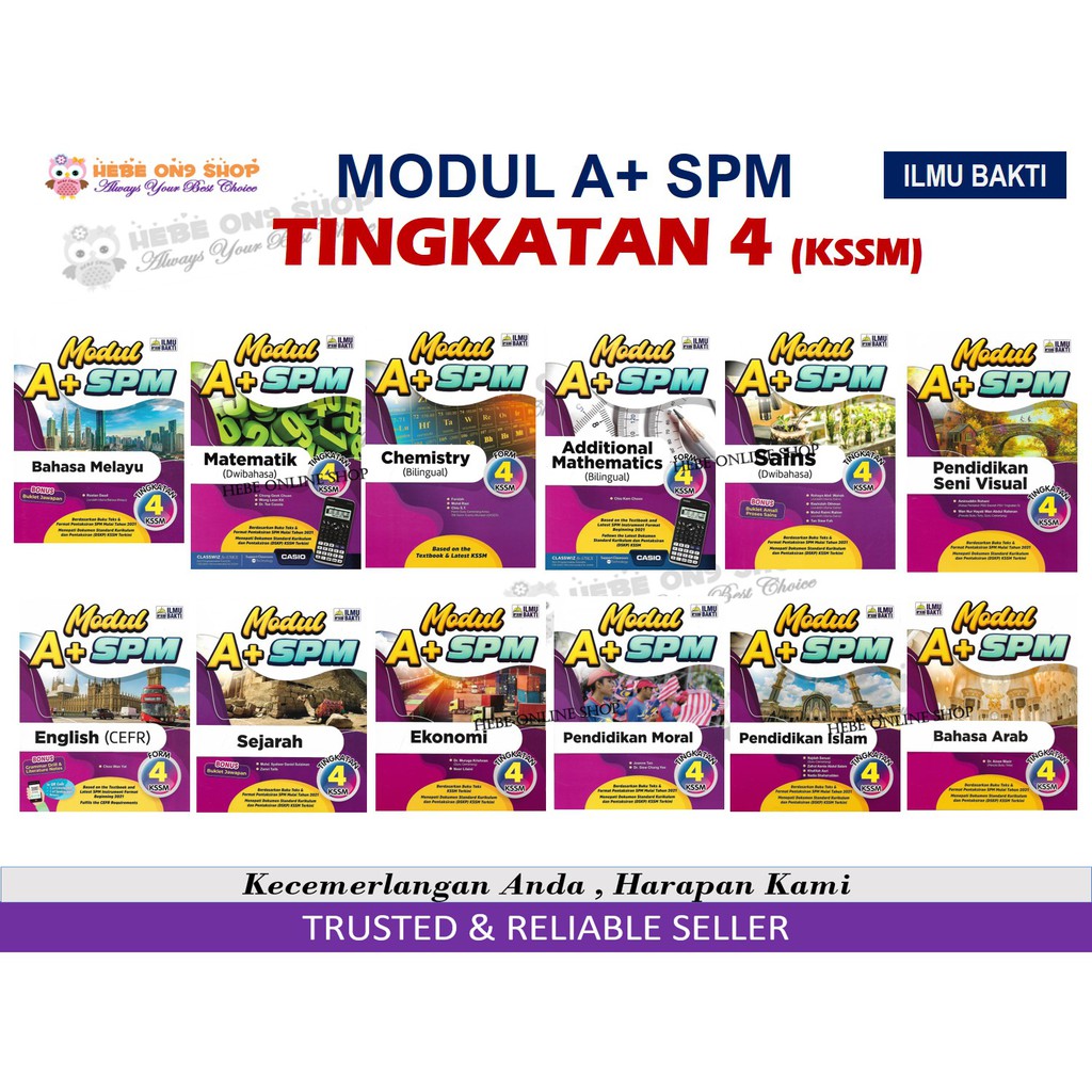 Buy Buku Kerja Modul A+ SPM 2021 Tingkatan 4 KSSM Ilmu Bakti