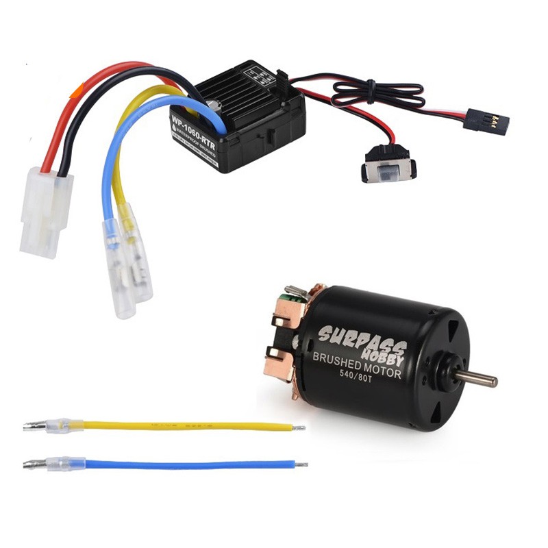 Generic 540 35T Brushed Motor with ESC 60A 2-3S Combo Spout for Axial Scx10 D90 