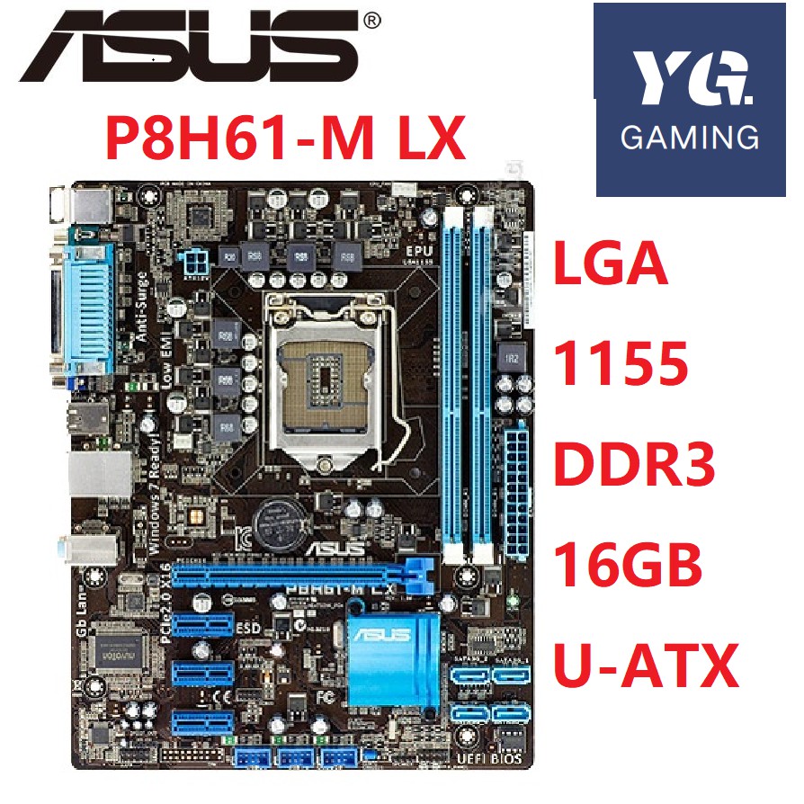 Asus p8h61m lx motherboard ddr3 lga 1155 ddr3 usb2.0 h61 desktop