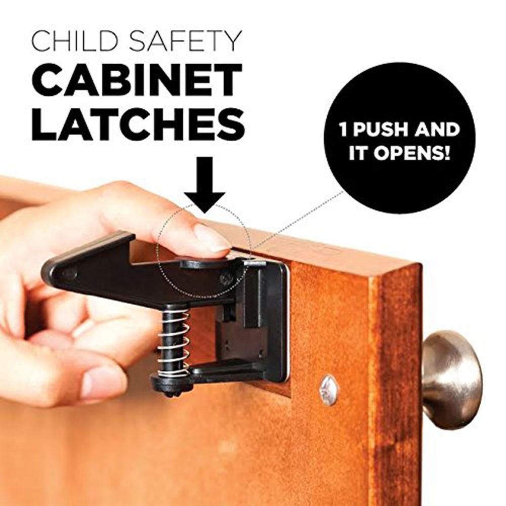 Child Safety Latches Easy Adhesive Baby Proofing Cabinets Lock