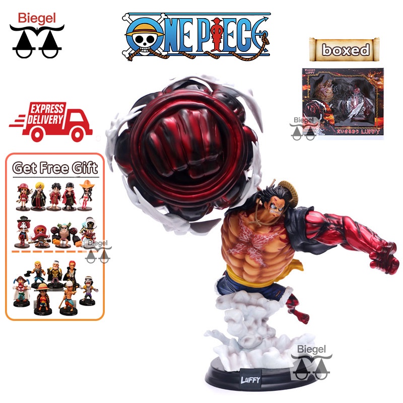 One Piece monkey d luffy gear 4 figure 33CM Anime model  One Piece statue decorate / 路飞海贼王模型 birthday gift