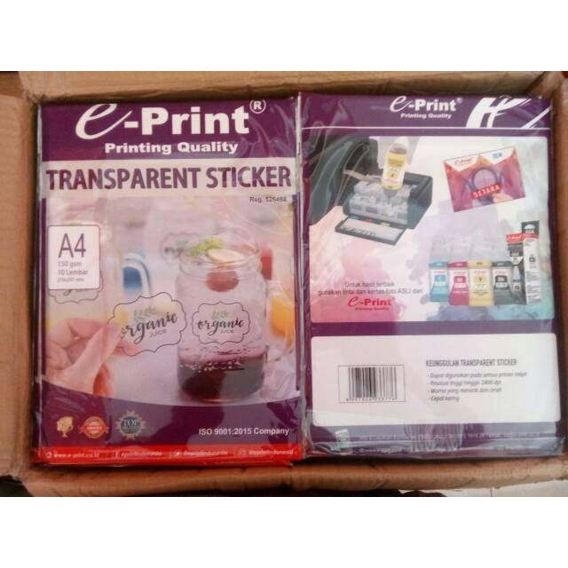 e print transparent sticker