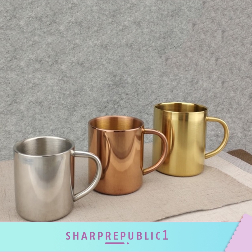 Sharprepublicfcmy Stainless Steel Double Wall Insulated Cup Water Coffee Mug 400ml Rose Gold Shopee Malaysia