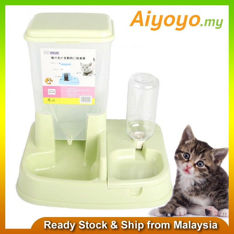 Automatic Pet Food Water Feeder Dispenser Cat Kitten Dog Puppy