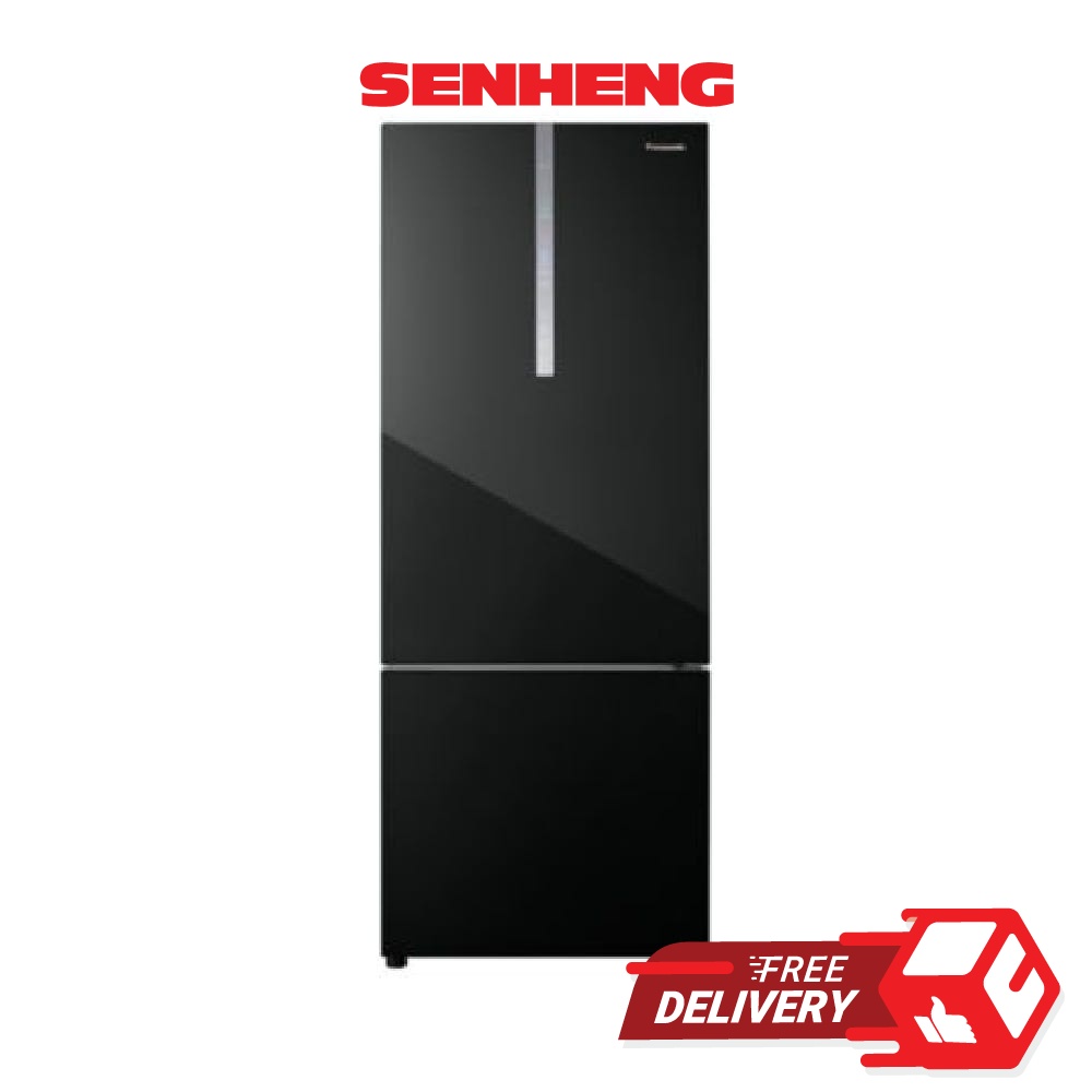 [Free Basic Installation] Panasonic 465L Inverter 2-Door Bottom Freezer Refrigerator with Black Glass Door NRBX471WGKM