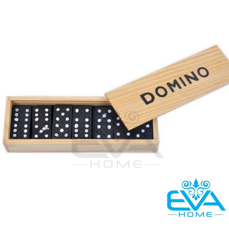 Quality Durable Black Plastic Domino Chess Toy Set Luxurious Wooden Box Multi - Image 5