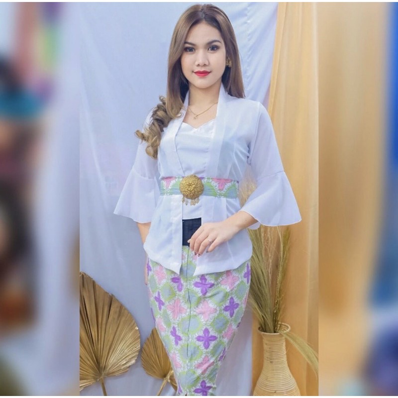 (Dress Only) kebaya bali Tassel Tillet Trumpet Sleeves