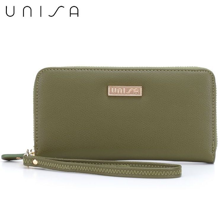 UNISA Ladies' Zip-Up Wallet - Black/Green/Pink/Khaki