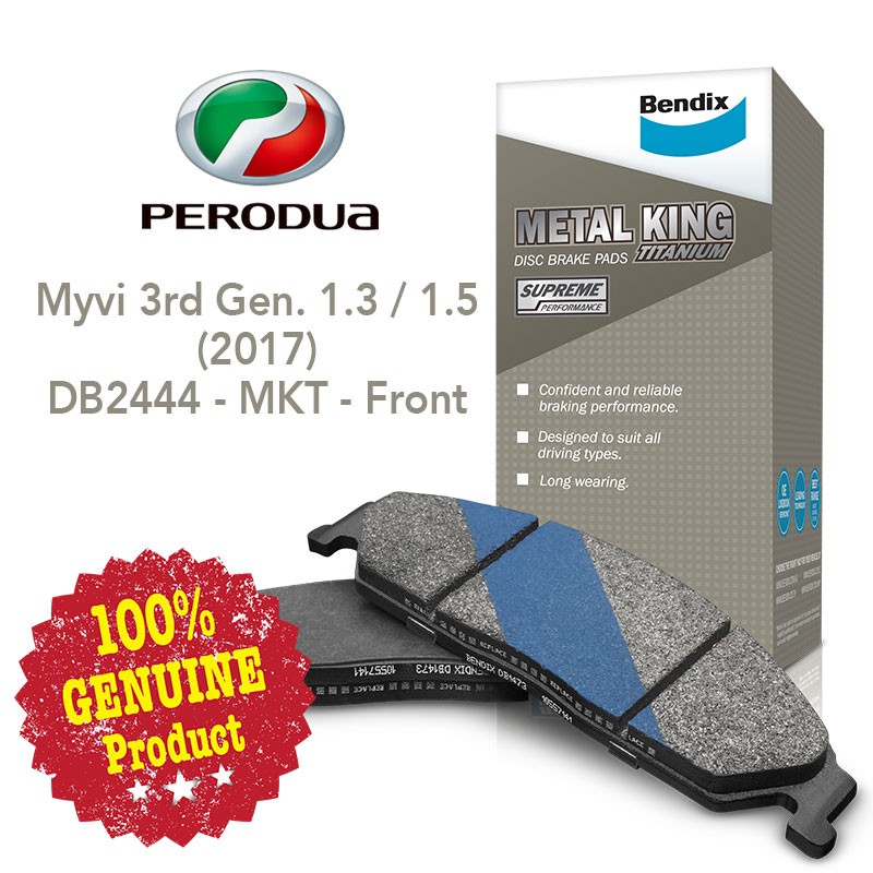 Original Bendix Db2444mkt Front Brake Pad Perodua Myvi 3rd Gen 1 3 1 5 Shopee Malaysia