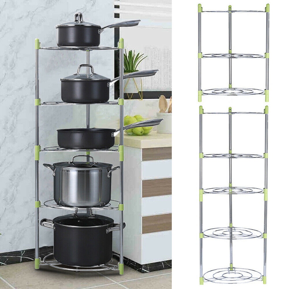 3/5 Layer Pots Pans Drying Shelf Storage Rack Cookware Holder Kitchen ...