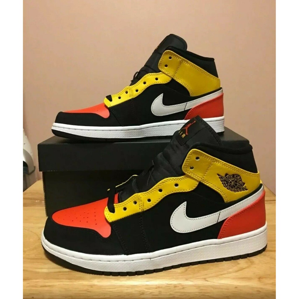 nike air jordan 1 retro mid black orange