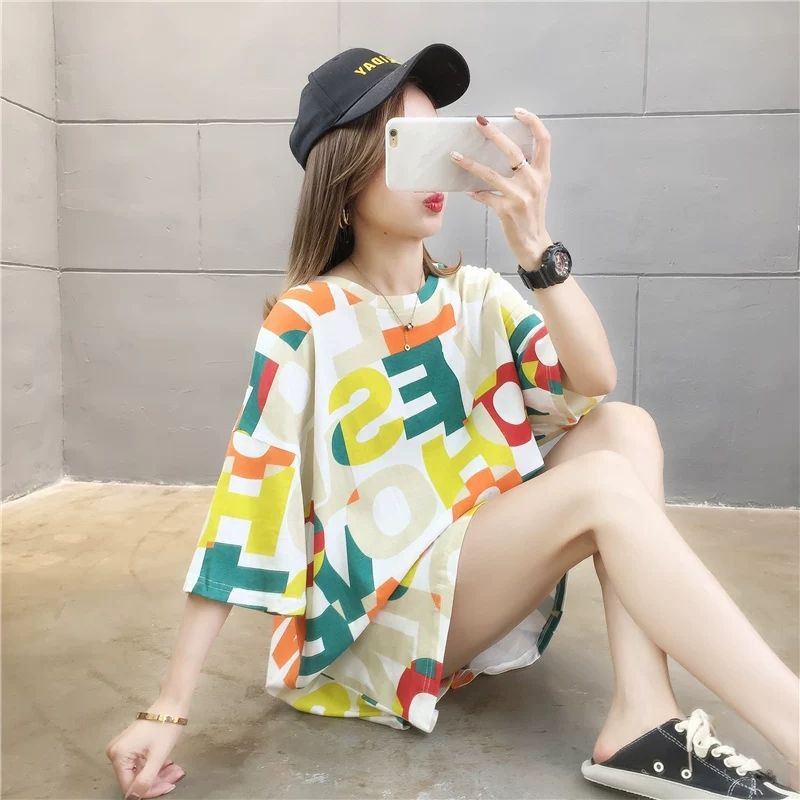 Korean Fashion Women's Plus Size Long Tee Dress Plus Size T Shirt