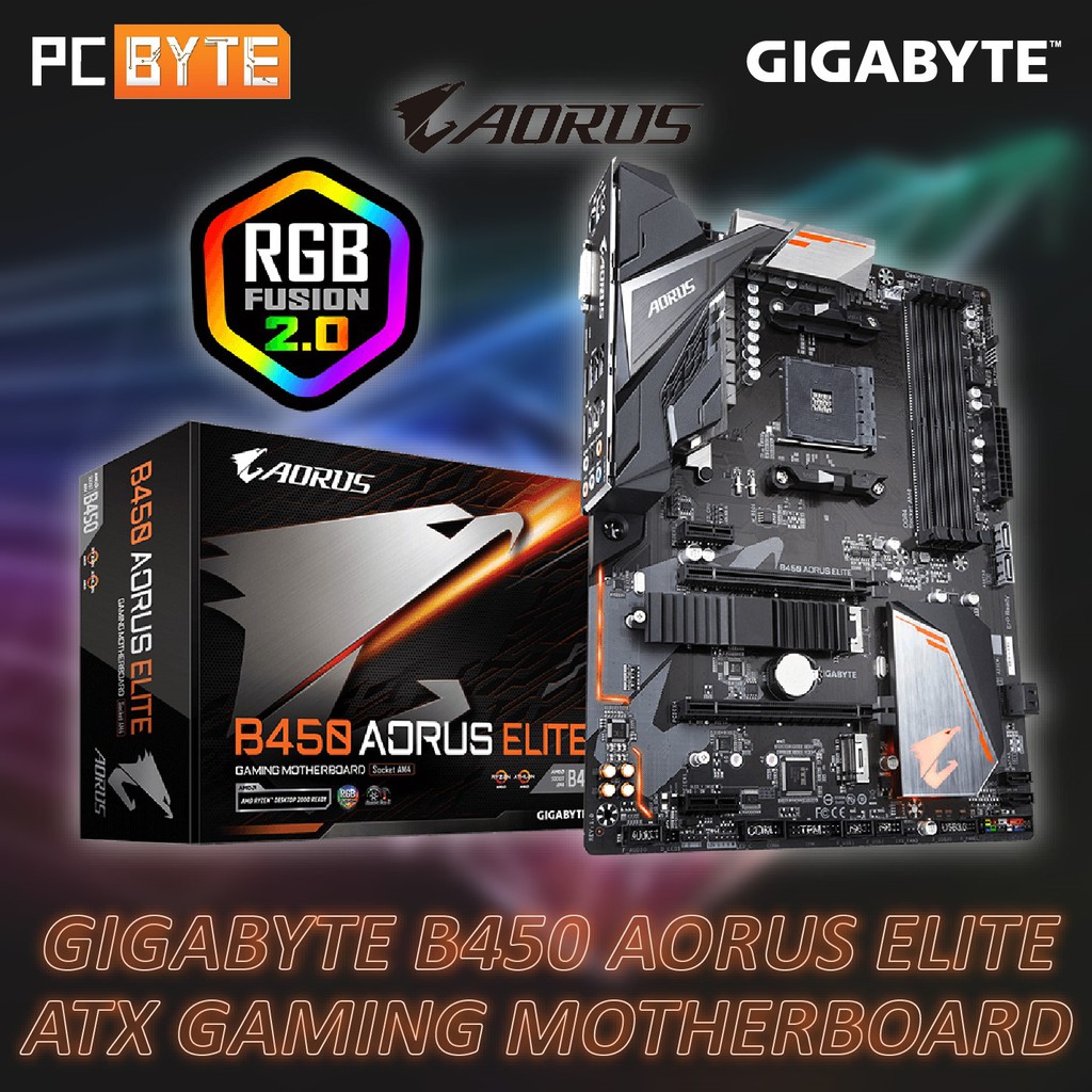 GIGABYTE B450 Aorus Elite AM4 ATX Gaming Motherboard Shopee Malaysia