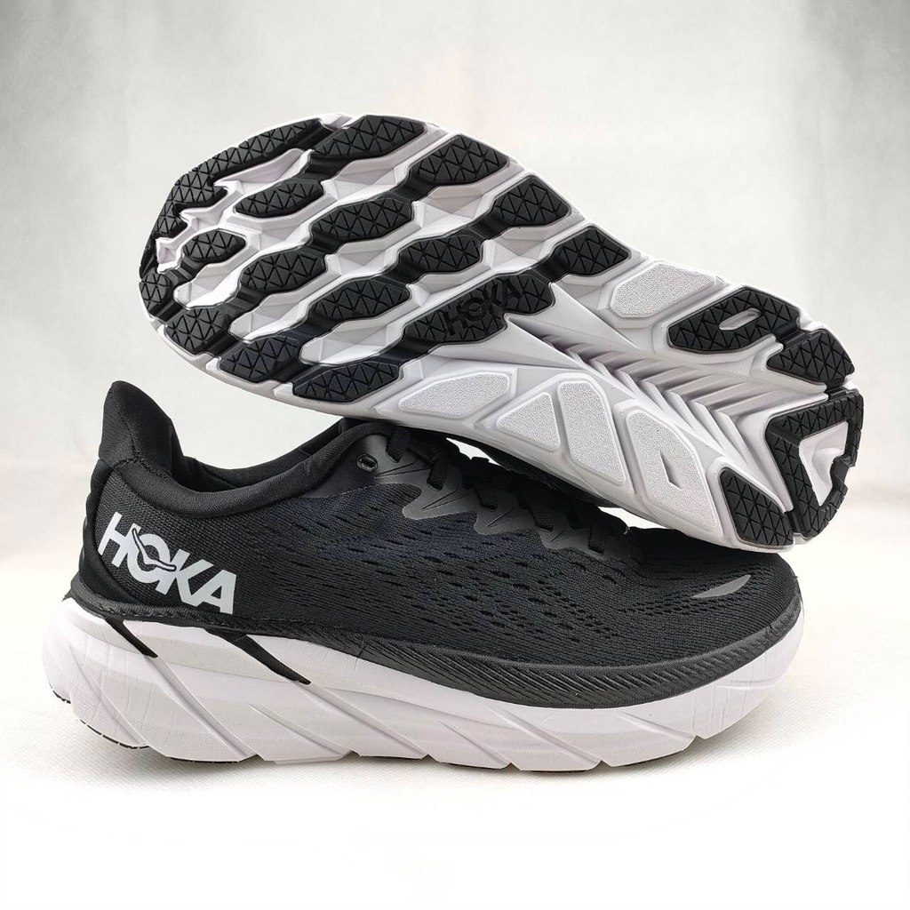 Hoka Clifton 8 Black White Man Premium Original Shoes | Shopee Malaysia