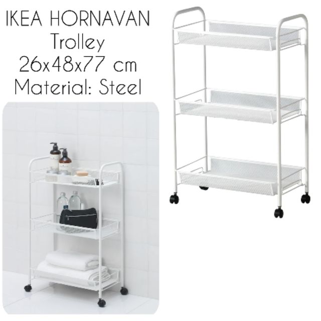 Ikea Hornavan Trolley White 26x48x77 Cm Shopee Malaysia