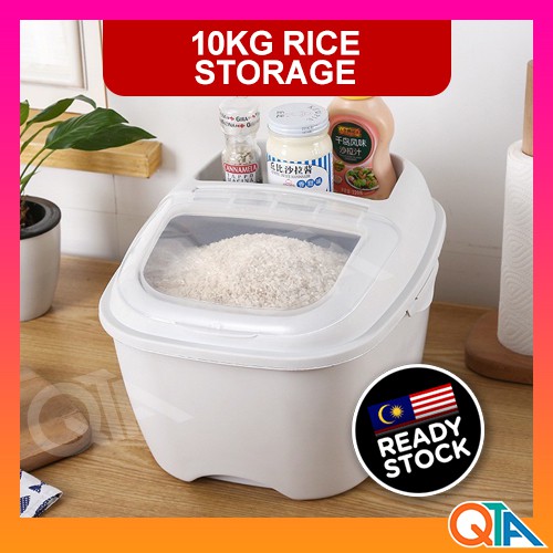 10KG Rice Storage Box Stackable Rice Container Grain Storage With