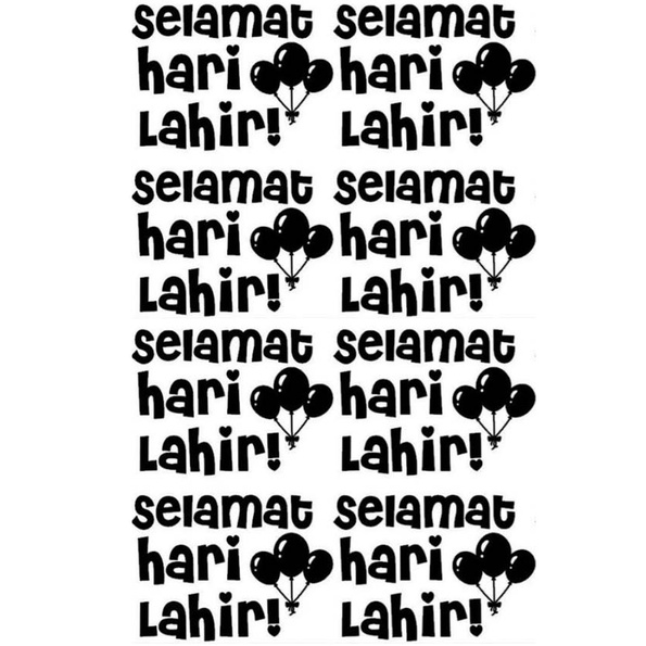 Stiker Selamat Hari Lahir & Sanah Helwah Saiz A4 Belon 10 Inci 