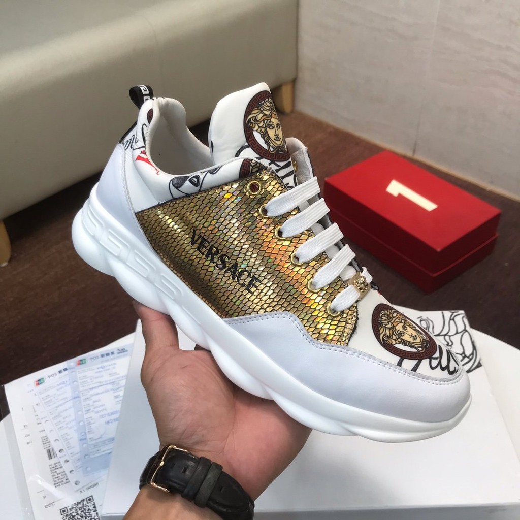 versace men's black sneakers