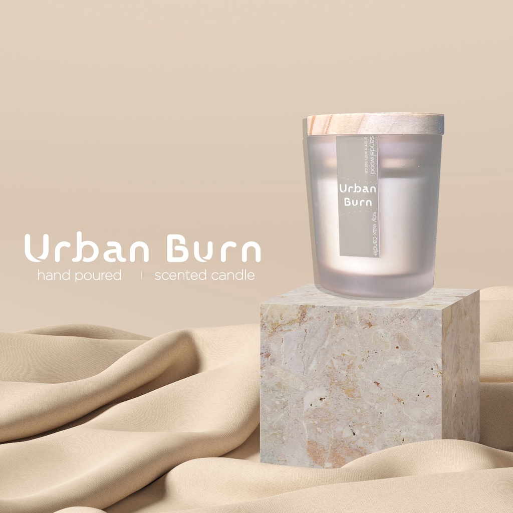Urban Burn Woody Frosted Scented Candle 130g Decorative Scented Candle Lilin Aroma 香薰蜡烛