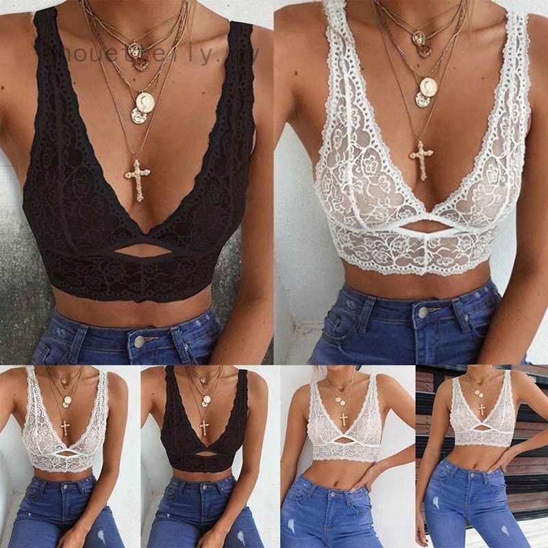 v neck bralette crop top