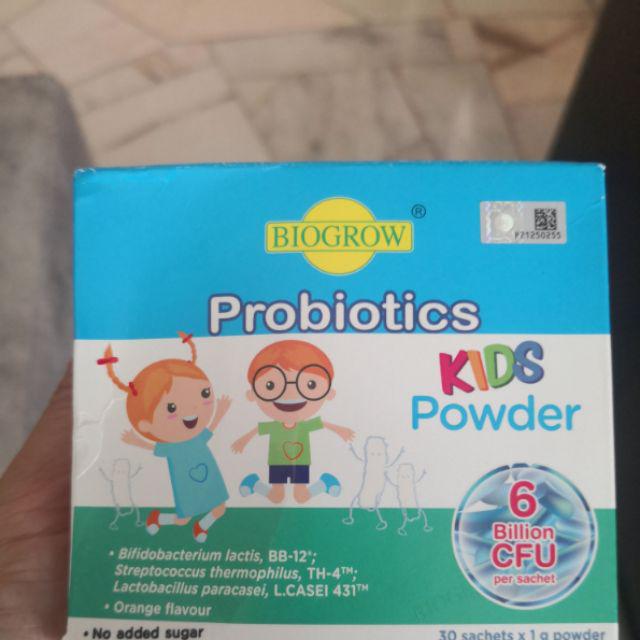 Biogrow Probiotics Kids Powder Sachets 1g x 30 sachets (6 Billion CFU ...