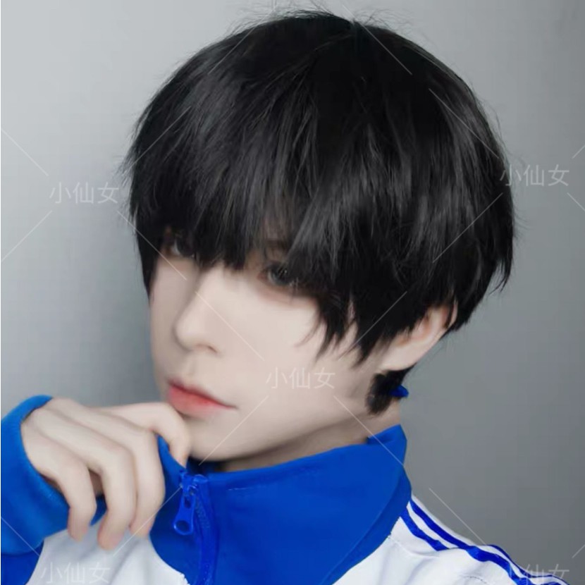 short black wig male