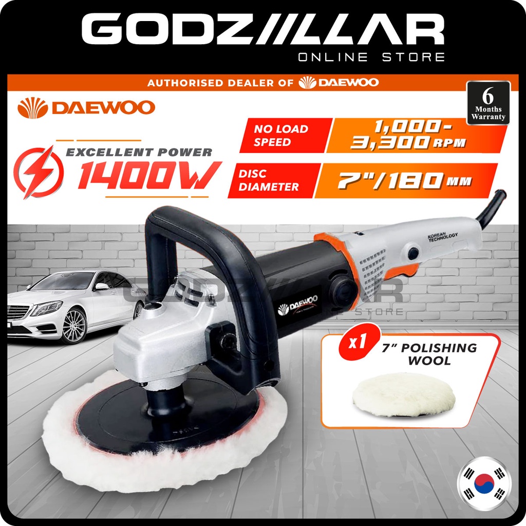 DAEWOO 7" Car Polisher 1400W DACP1400 Car Polish Machine Mesin