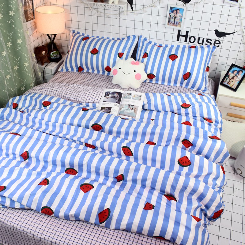 Vibrating Network Red Ins Wind Blue And White Striped Quilt Cover