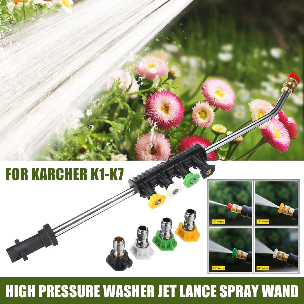 High Pressure Washer Jet Lance Spray Wand + 5 Nozzle Tips For Karcher ...