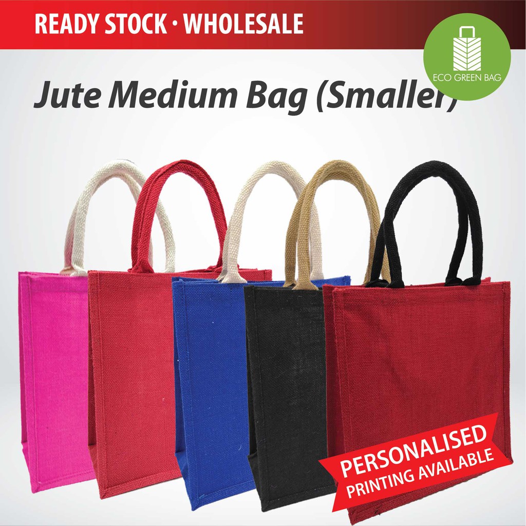 Colour Small Jute Tote Bag Beg Jute Warna Kecil Kosong 32x30x15cm ...
