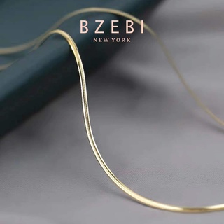 Image of BZEBI 18k Gold Plated Flat Snake Chain Cable Chain Titanium Steel Adjustable Chain with Box 166c 167c
