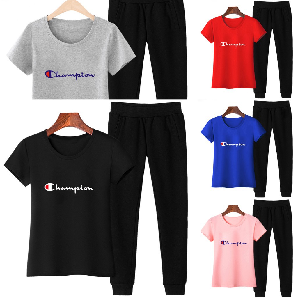 champion shirt and shorts set women's