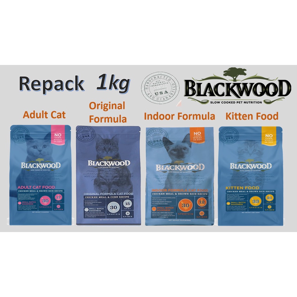 Repack Blackwood Premium Cat Food 1KG Makanan Kucing Kering Murah