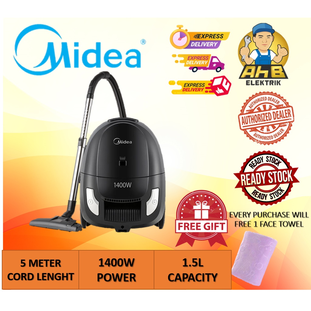 Midea 1400W Bagged Canister Vacuum Cleaner MVC-C1433-BG | Shopee Malaysia
